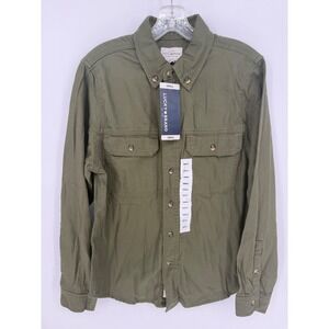 Lucky Brand Mens Long Sleeve Button Down Shirt Olive Green Casual Top Size Small